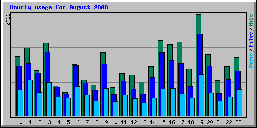 Hourly usage for August 2008